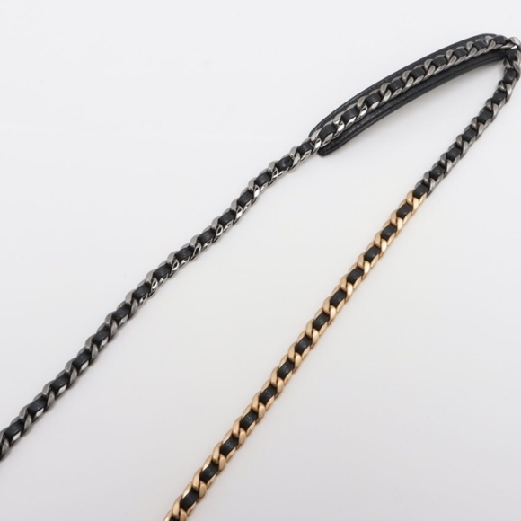 Chanel 19 Chain Shoulder Bag Glasses Case Gold X Silver Metal Fittings - Picture 5 of 12